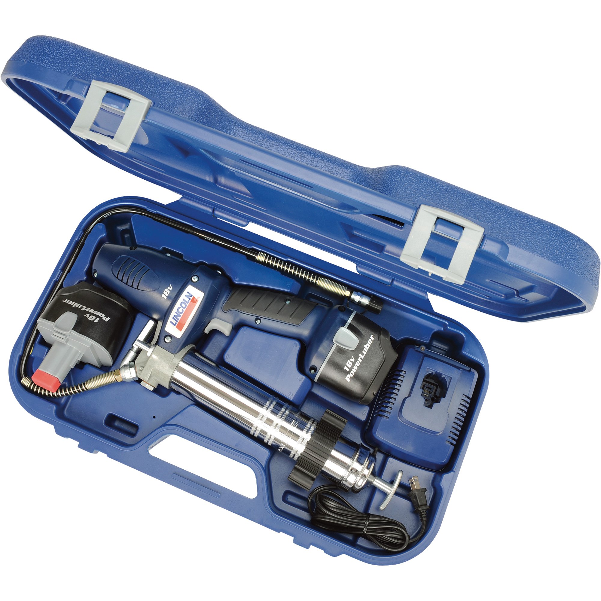 Lincoln PowerLuber Cordless Grease Gun Kit — 18V, 7500 PSI, 2 Batteries, Model# 1844